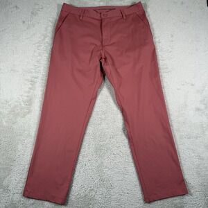 Rhone Commuter Pants Mens 32x26 Pink Slim Performance Active Chino Golf